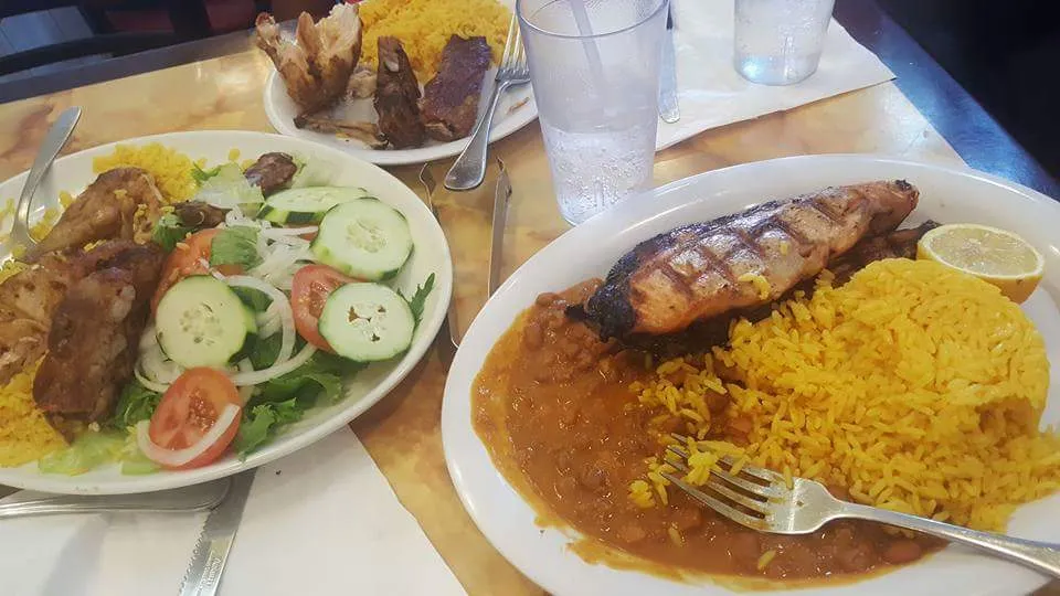 Salmon with Rice and Beans